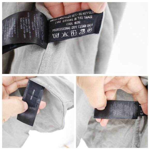 Tom Ford Shirt Mens 16.5 Linen safari military Button Up Long Roll Tab Sleeve - Picture 5 of 16